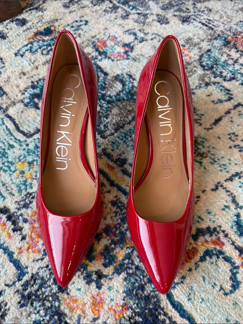 CALVIN KLEIN Gayle Pump Patent Red